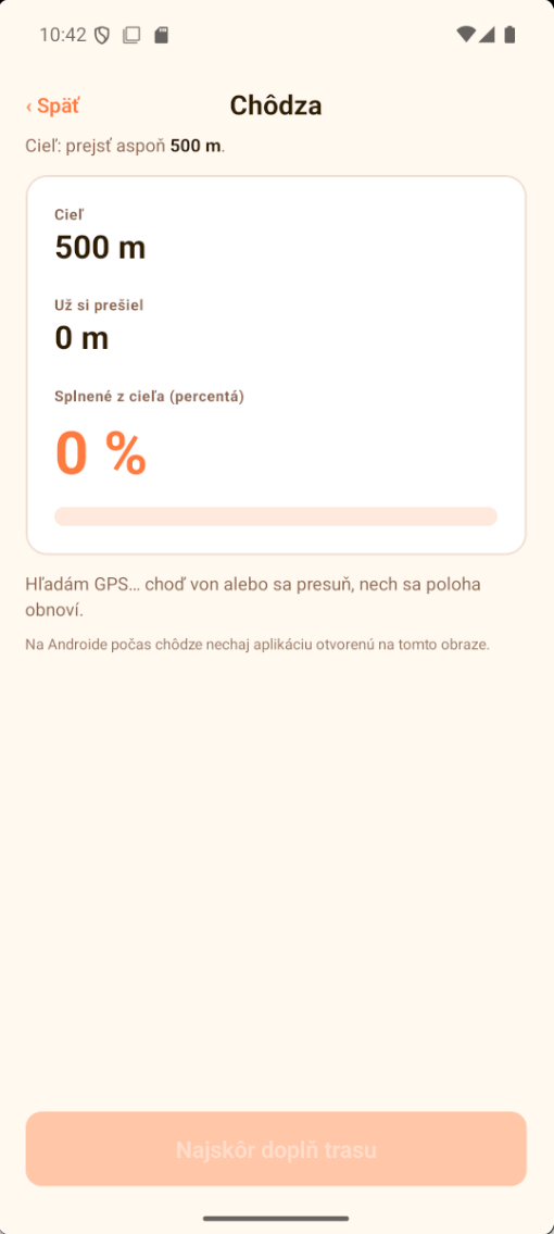 GPS chôdza úloha