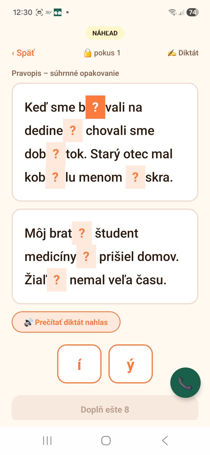 Diktát – 9. ročník – pravopis, čiarka pri oslovení