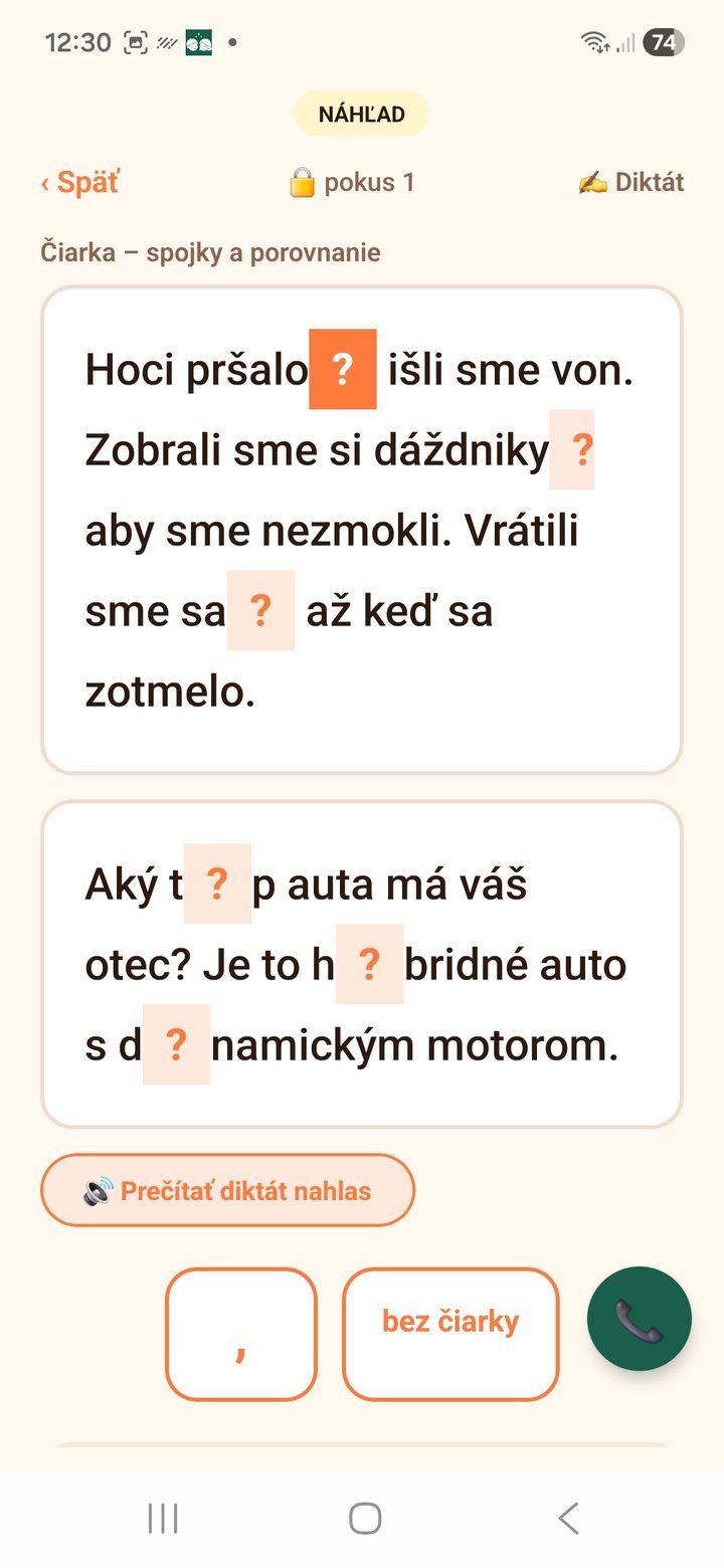 Diktát – 8. ročník – čiarka, cudzie slová
