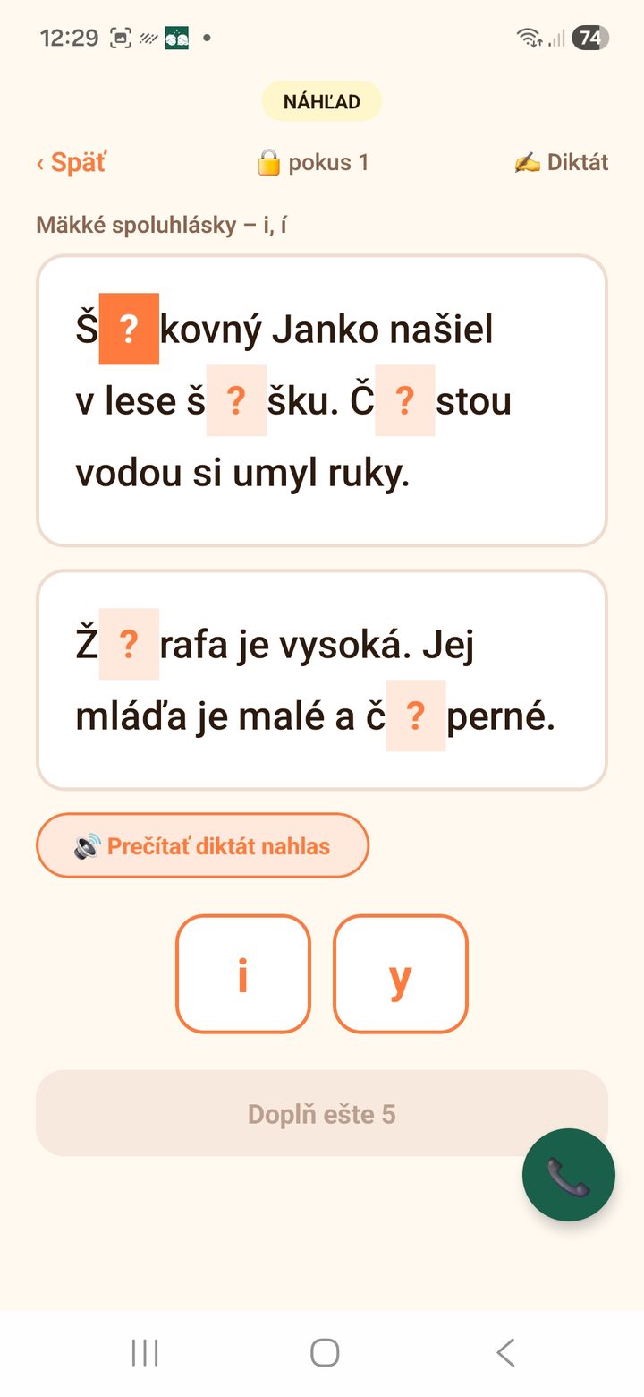 Diktát – 2. ročník – mäkké spoluhlásky i/í