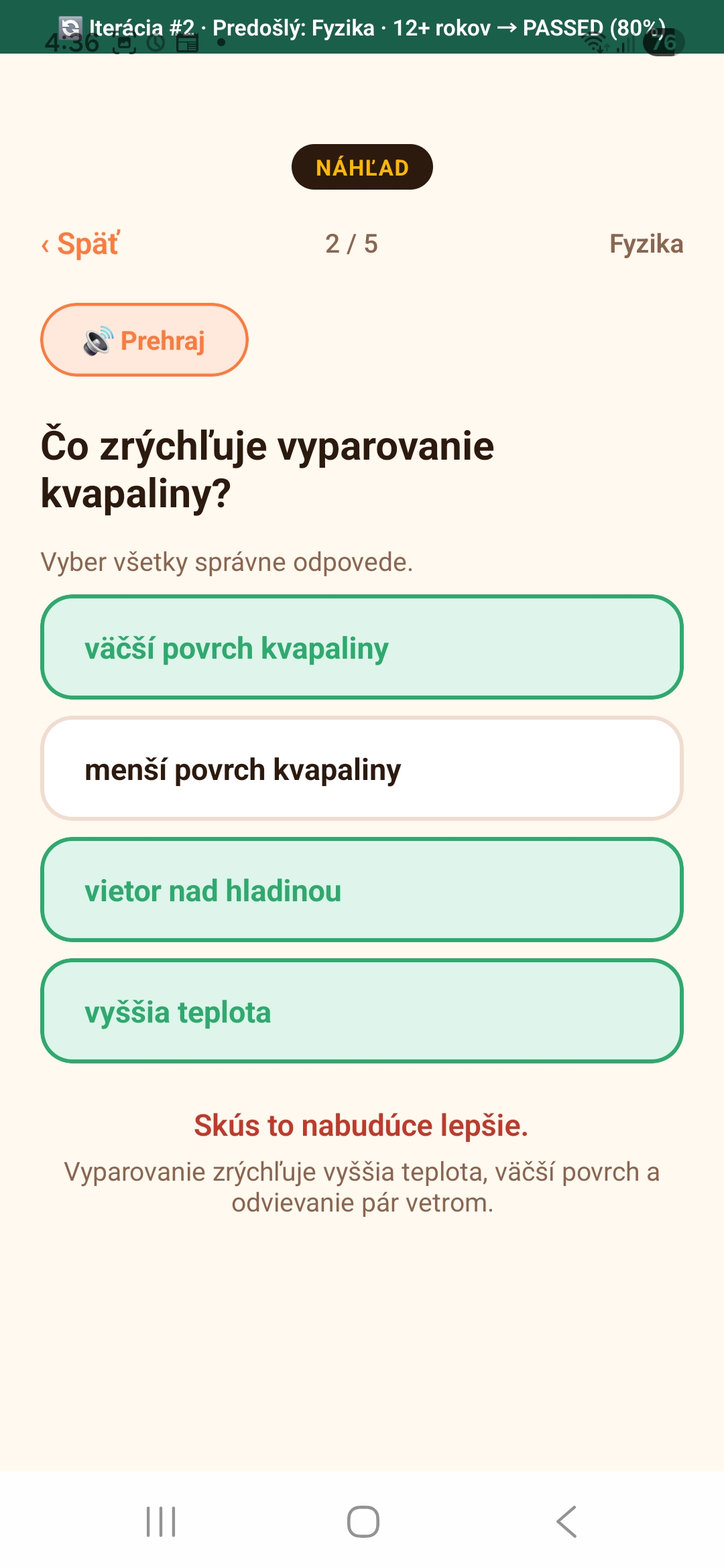 Fyzika 12+ — čo zrýchľuje vyparovanie kvapaliny